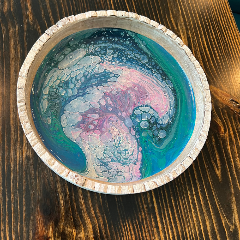 Blue/pink white tray