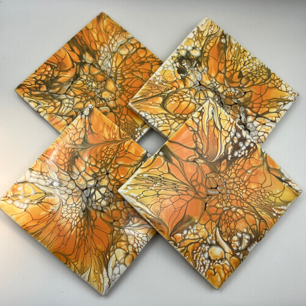 Orange/Yellow/White Coaster Set