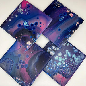 Blue/Purple/Pink Coaster Set